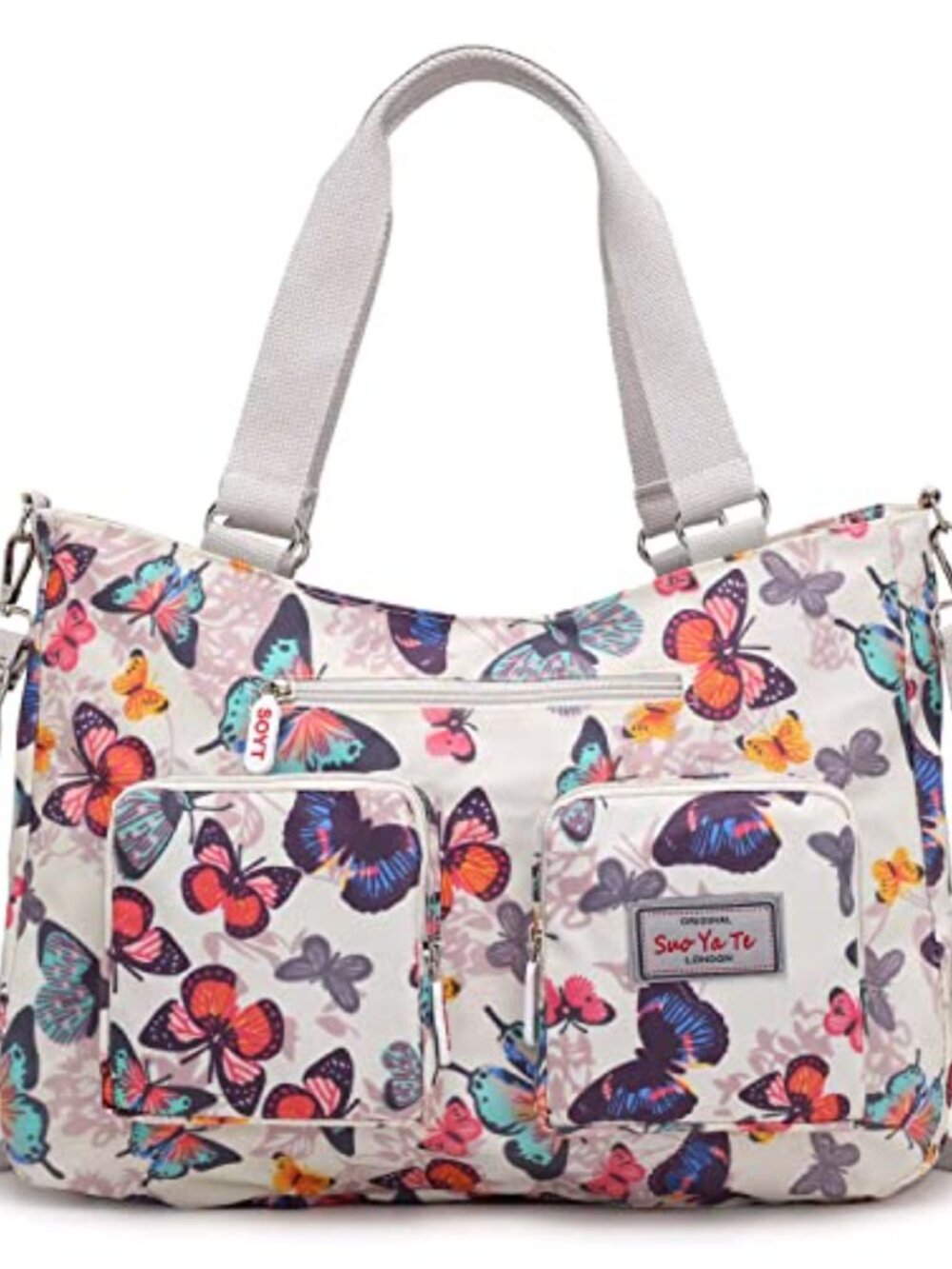 Nylon Tote Bag Crossbody Shoulder Purse Zip Lightweight Top Handle Women